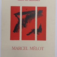 Affiche pour l'exposition Marcel Mélot à la Galerie Geneviève Goubin à Salon-de-Provence (France), du 4 avril au 9 mai 1987